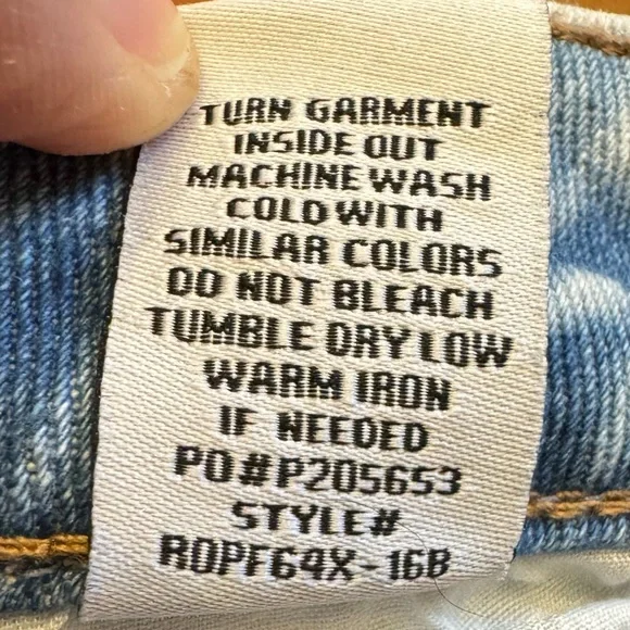 Almost Famous Vintage Jeans Size 15 Acid Wash Patch Distressed Destroyed Flare - Picture 16 of 16